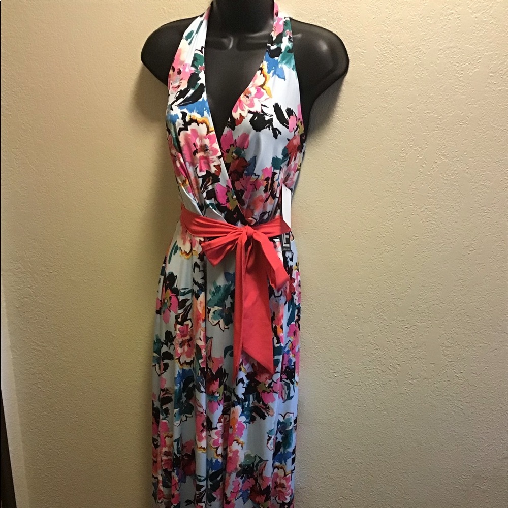 NWT Gorgeous Floral Maxi Halter Dress